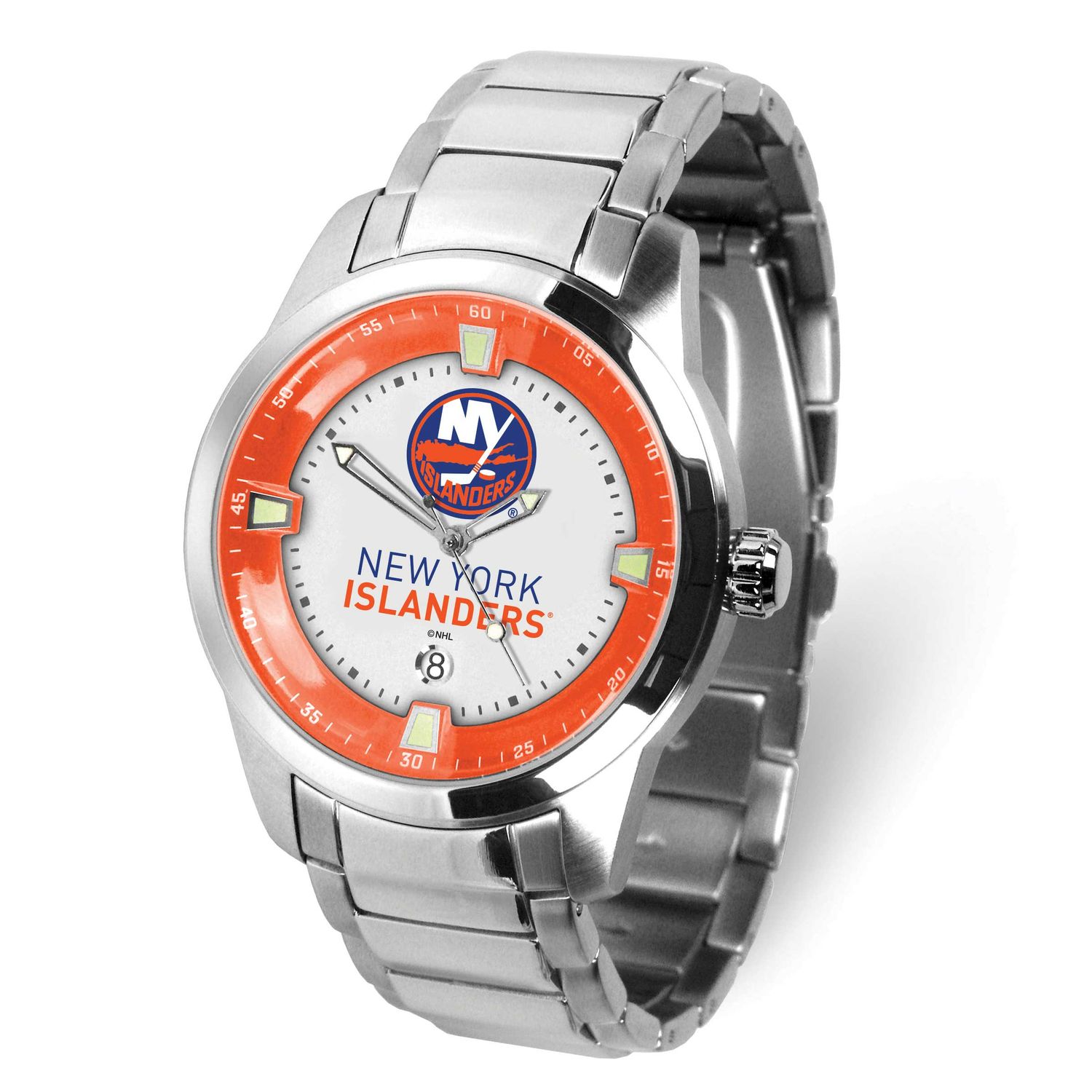 Gametime NHL New York Islanders Titan Quartz Watch with Date Stainless Steel XWM3658, UPC: 82652871…