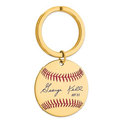 George Kell Hall of Fame Signature Epoxy Baseball Keychain Gold-plated Sterling Silver GPHF03GK83, …