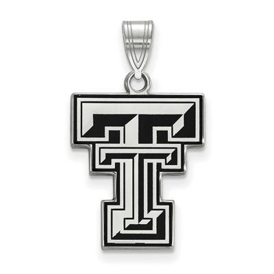 Texas Tech University T-T Large Enameled Pendant Sterling Silver Rhodium-plated SS032TXT, UPC: 8867…