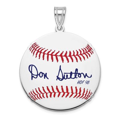 Don Sutton Hall of Fame Signature Medium Epoxy Baseball Pendant Sterling Silver SSHF10DS98, UPC: