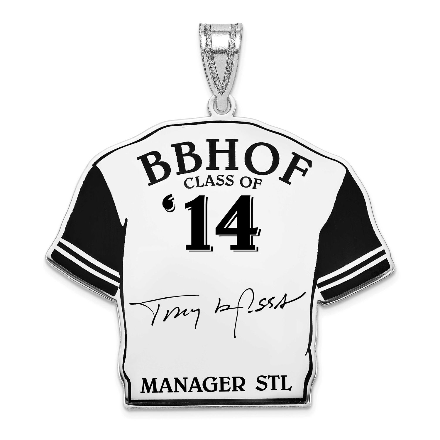 Tony La Russa Hall of Fame Signature Epoxy Jersey Pendant Sterling Silver SSHF01TL14, UPC: