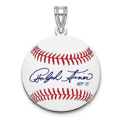 Ralph Kiner Hall of Fame Signature Small Epoxy Baseball Pendant Sterling Silver SSHF11RK75, UPC: