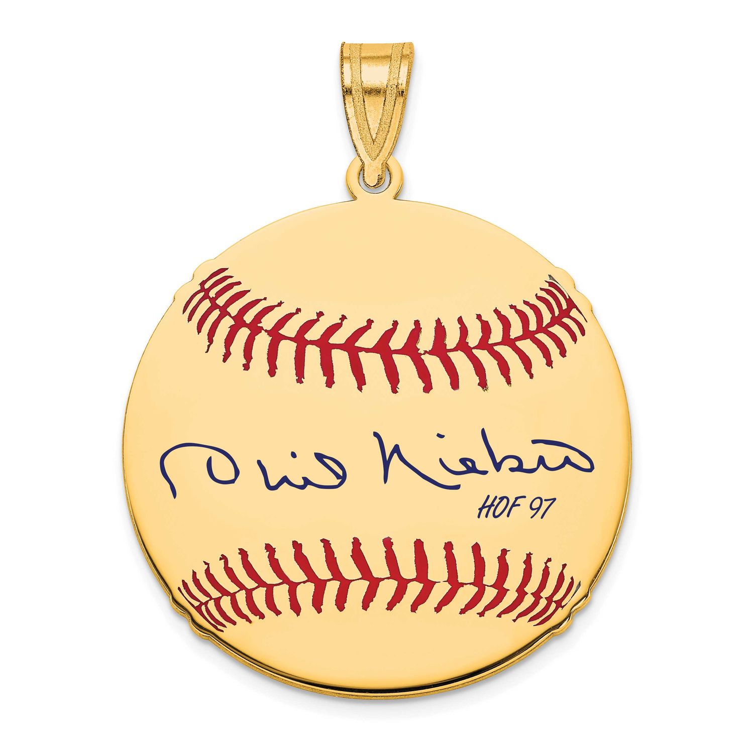 Phil Niekro Hall of Fame Signature Medium Epoxy Baseball Pendant 14k Gold 4YHF10PN97, UPC: