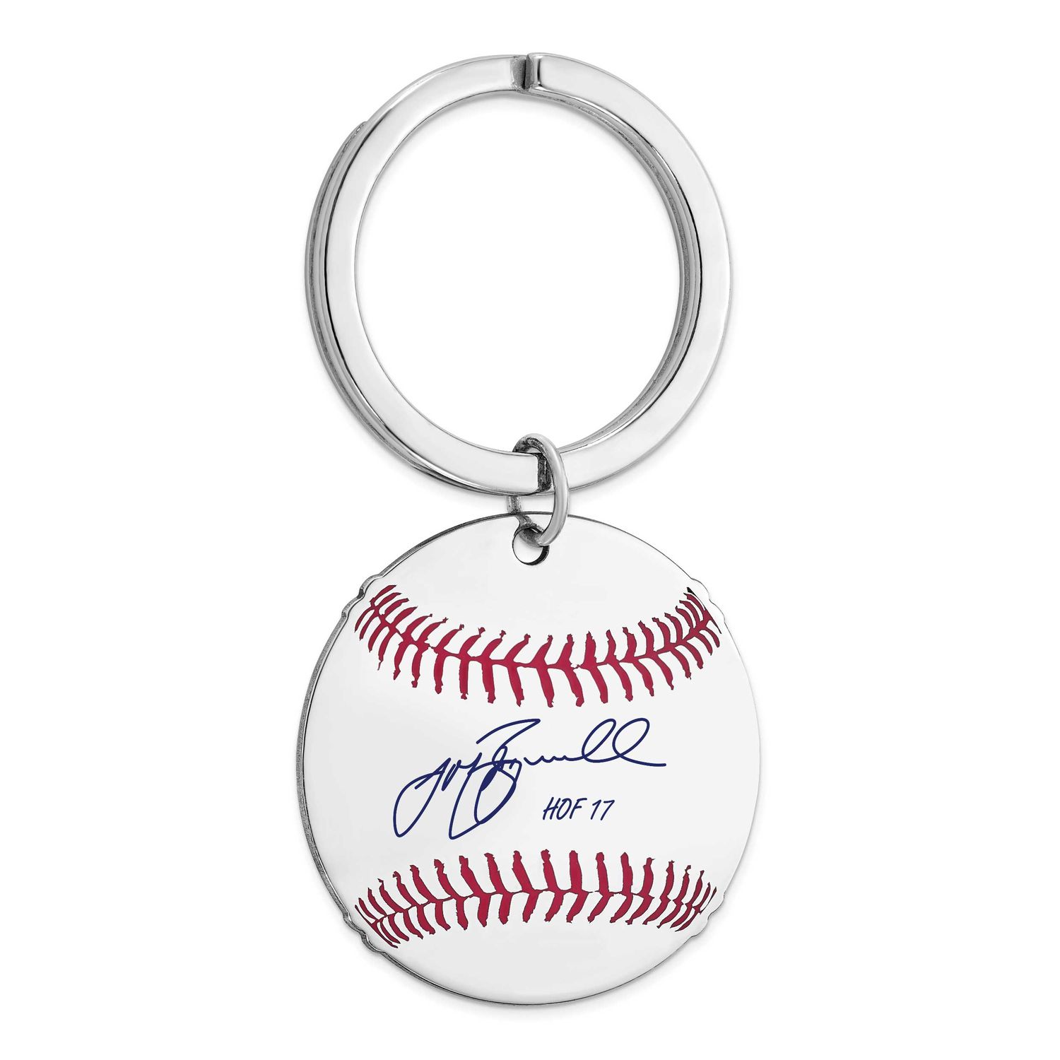Jeff Bagwell Hall of Fame Signature Epoxy Baseball Keychain Sterling Silver SSHF03JB17, UPC: