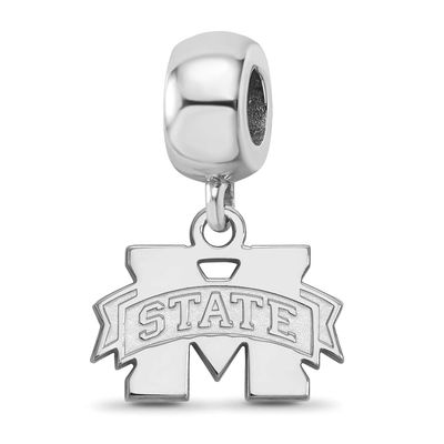 Mississippi State University Extra Small Dangle Bead Charm Sterling Silver Rhodium-plated SS035MSS,…