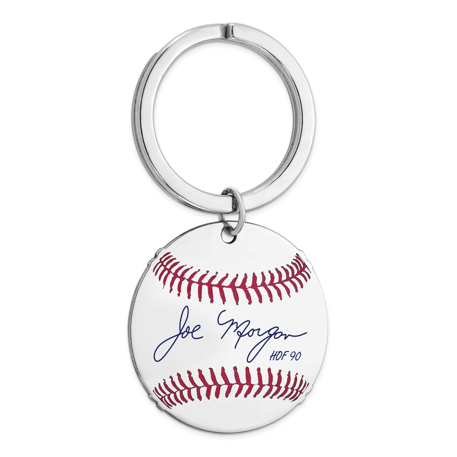 Joe Morgan Hall of Fame Signature Epoxy Baseball Keychain Sterling Silver SSHF03JM90, UPC: