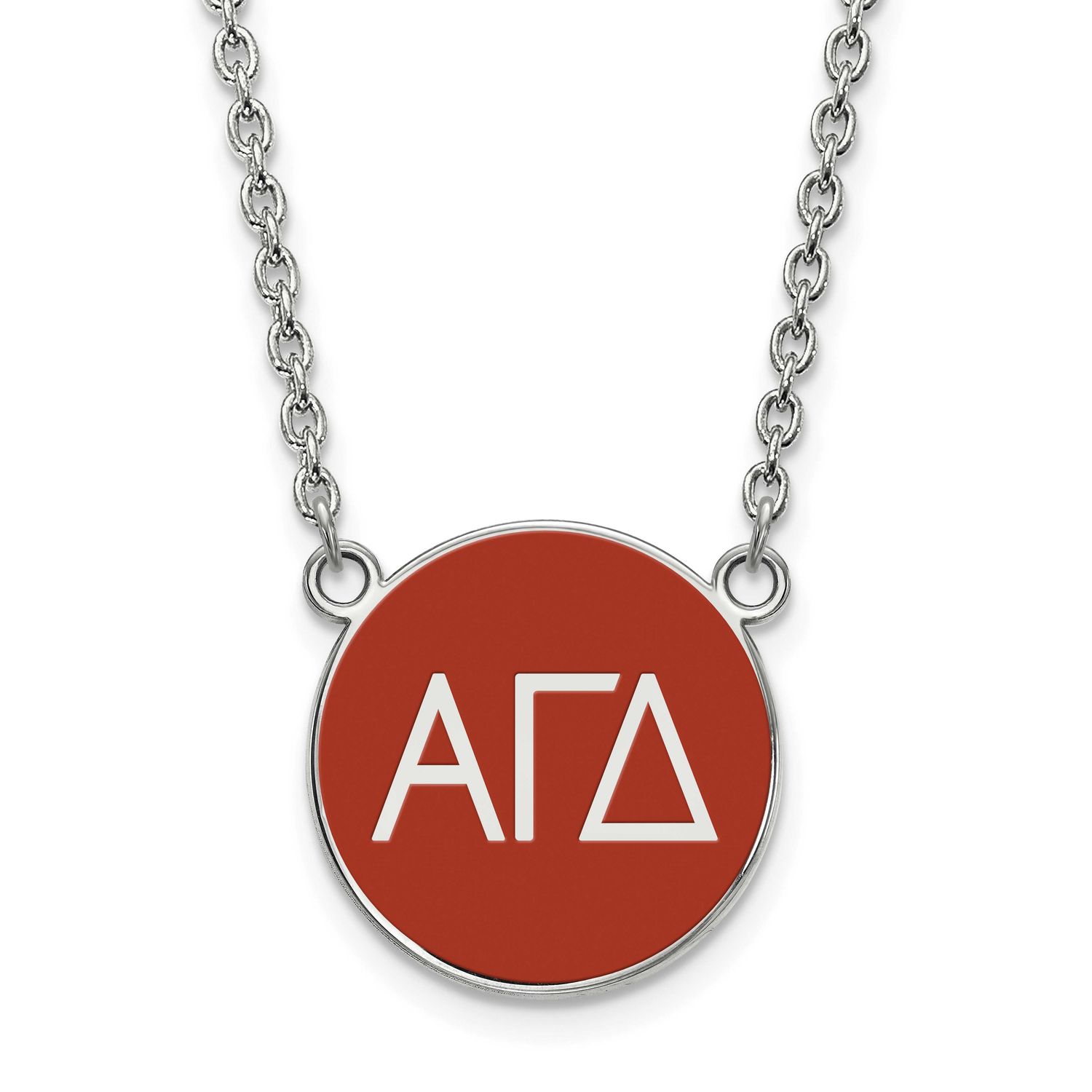 Alpha Gamma Delta Small Enl Pend with Necklace Sterling Silver Rhodium-plated SS030AGD-18, UPC: 886…
