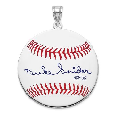Duke Snider Hall of Fame Signature Large Epoxy Baseball Pendant Sterling Silver SSHF02DS80, UPC: