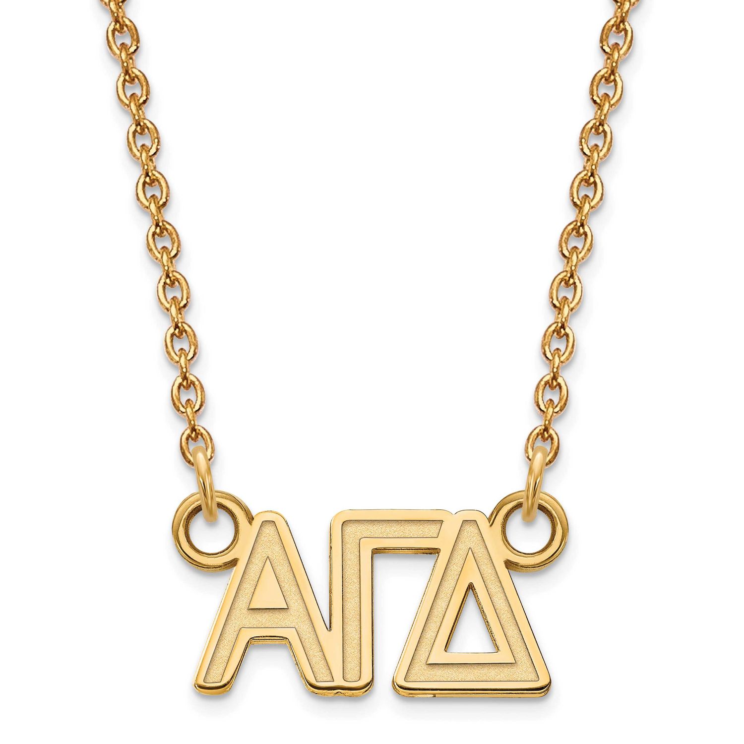 Alpha Gamma Delta Extra Small Pend with Necklace Gold-plated Sterling Silver GP006AGD-18, UPC: 8867…