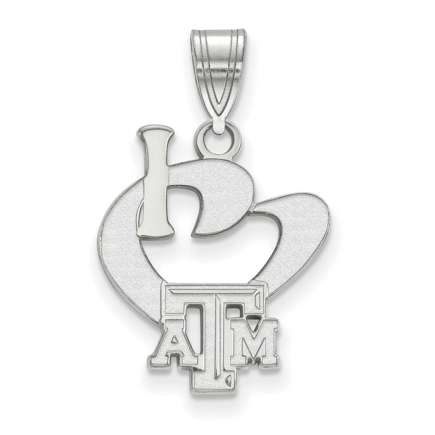 Texas A And M University Large I Heart Pendant Sterling Silver Rhodium-plated SS014TAM, UPC: 886774…