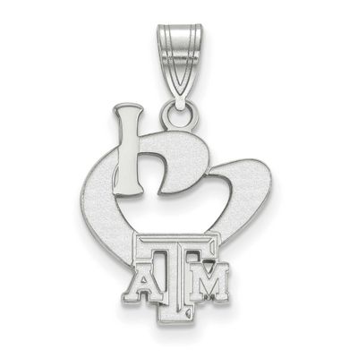 Texas A And M University Large I Heart Pendant Sterling Silver Rhodium-plated SS014TAM, UPC: 886774…
