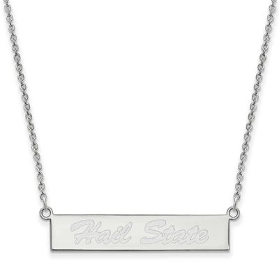 Mississippi State U. Hail State Small Bar Necklace Sterling Silver Rhodium-plated SS077MSS-18, UPC:…