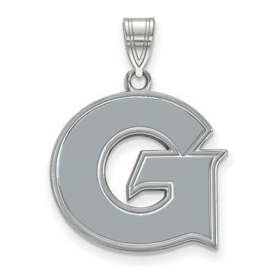 Georgetown University Letter G Large Enameled Pendant Sterling Silver Rhodium-plated SS009GC, UPC: …