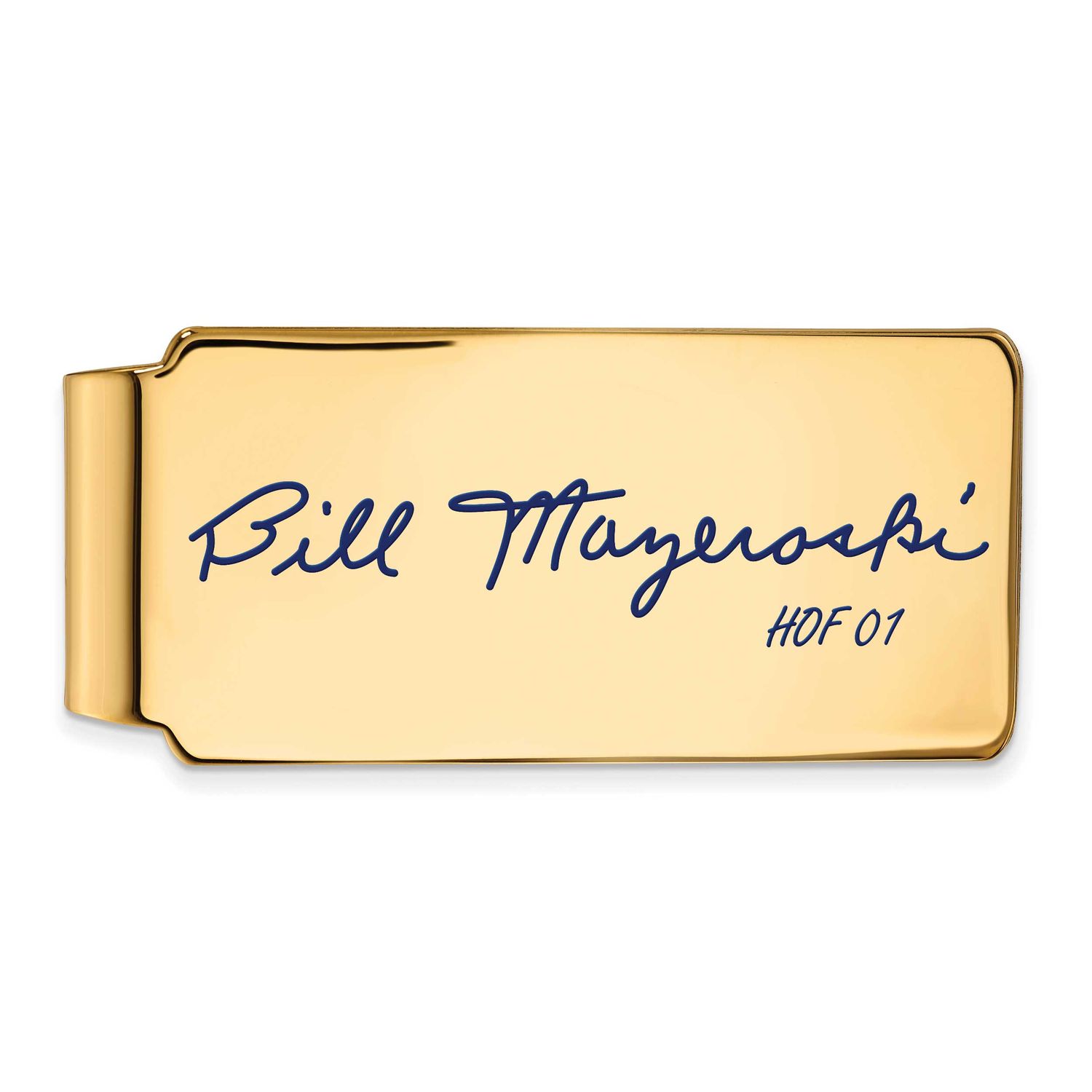 Bill Mazeroski Hall of Fame Signature Epoxy Money Clip Gold-plated Sterling Silver GPHF04BM01, UPC: