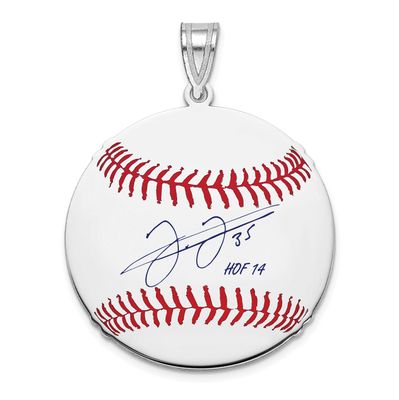 Frank Thomas Hall of Fame Signature Medium Epoxy Baseball Pendant Sterling Silver SSHF10FT14, UPC: