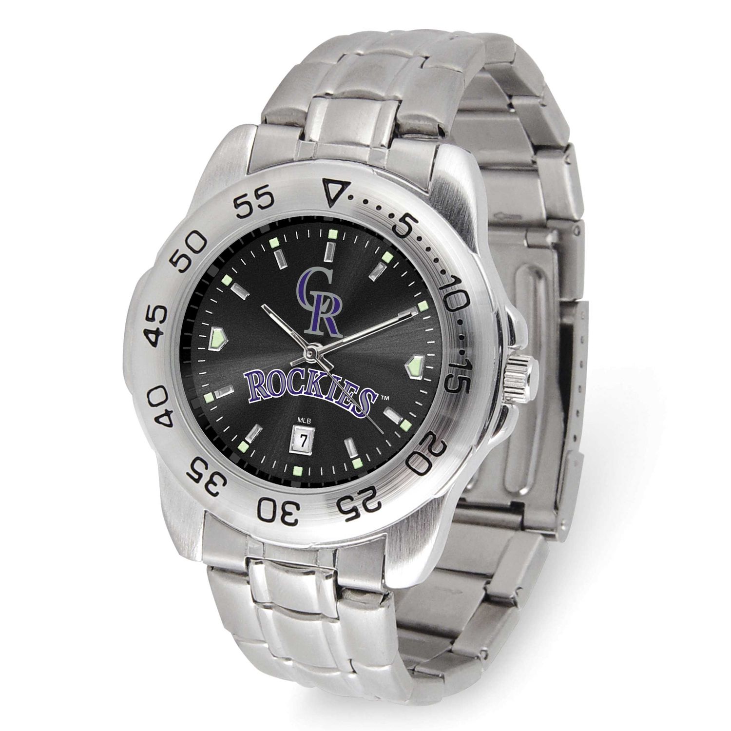 MLB Colorado Rockies Sport Steel Watch with Date Gametime XWM3492, UPC: 82652867965