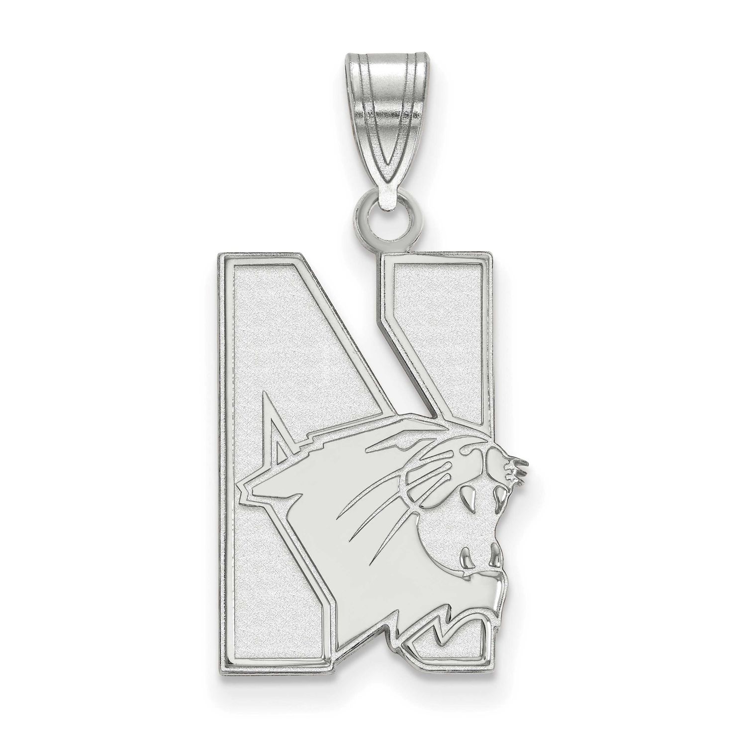 Northwestern University Large Pendant 14k White Gold 4W002NWU, UPC: 886774827001
