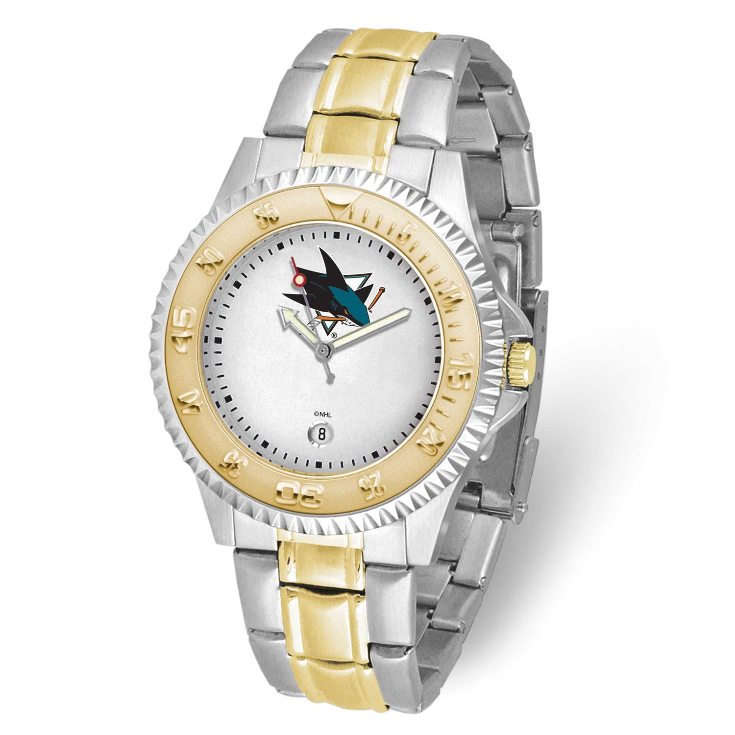 Gametime NHL San Jose Sharks Competitor Two-Tone Quartz Watch with Date Stainless Steel XWM3384, UP…