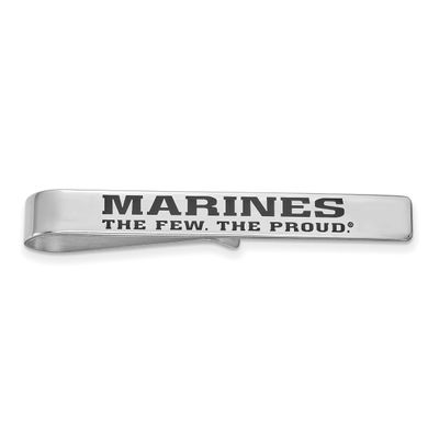 U.S. Marine Corps Epoxied Tie Bar Sterling Silver Rhodium-plated SS034USMC, UPC: 191101774744