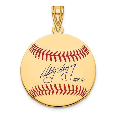 Whitey Herzog Hall of Fame Signature Small Epoxy Baseball Pendant Gold-plated Sterling Silver GPHF1…