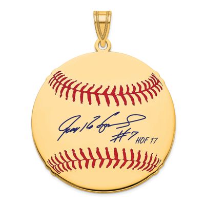 Ivan Pudge Rodriguez Hall of Fame Signature Large Epoxy Baseball Pendant 14k Gold 4YHF02IR17, UPC: