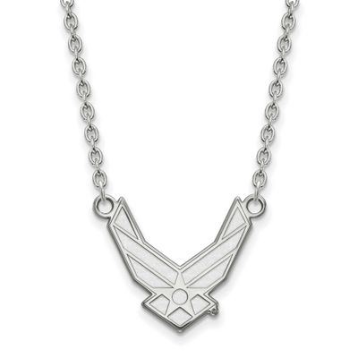 U.S. Air Force Large Pendant 18 Inch Necklace Sterling Silver Rhodium-plated SS014USAF-18, UPC: 191…