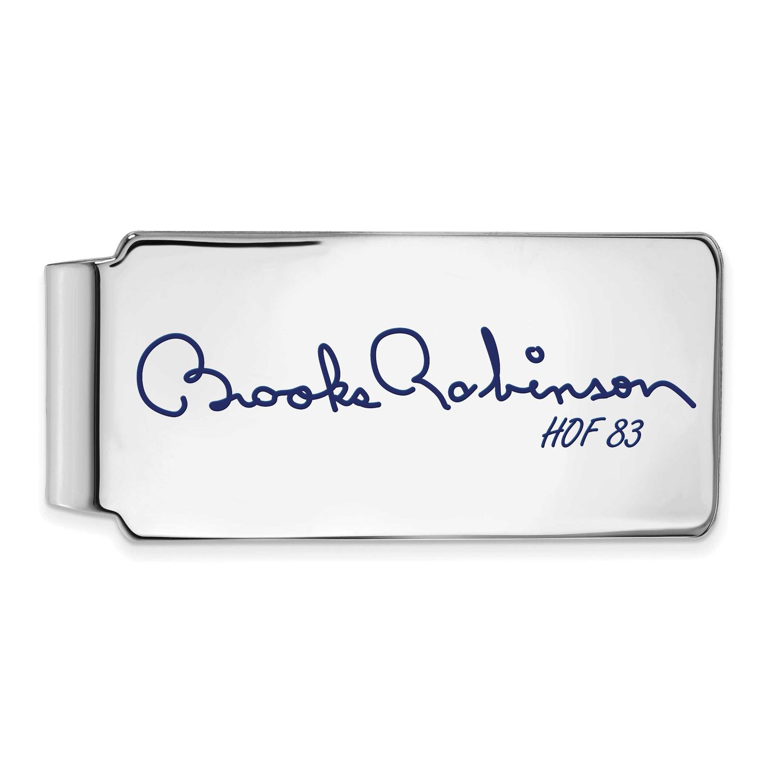 Brooks Robinson Hall of Fame Signature Epoxy Money Clip Sterling Silver SSHF04BR83, UPC: