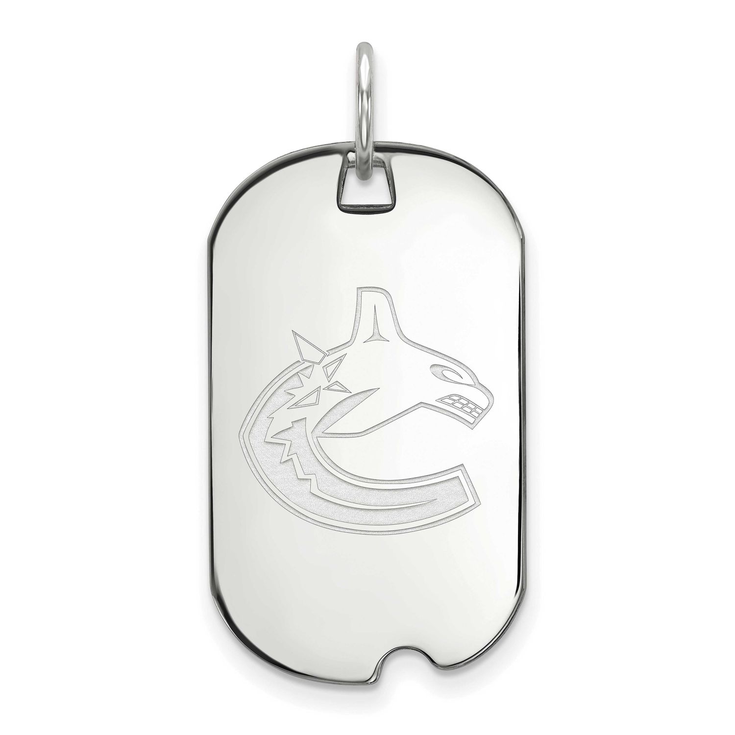 NHL Vancouver Canucks Small Dog Tag Pendant Sterling Silver Rhodium-plated SS016CUC, UPC: 191101154…