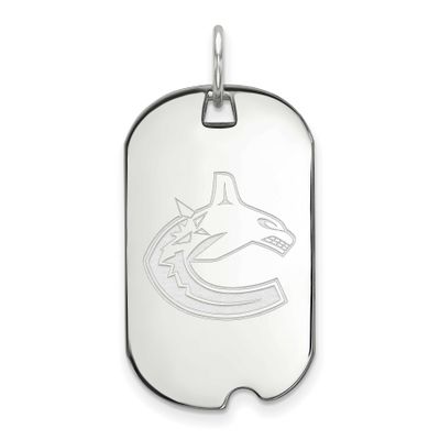 NHL Vancouver Canucks Small Dog Tag Pendant Sterling Silver Rhodium-plated SS016CUC, UPC: 191101154…