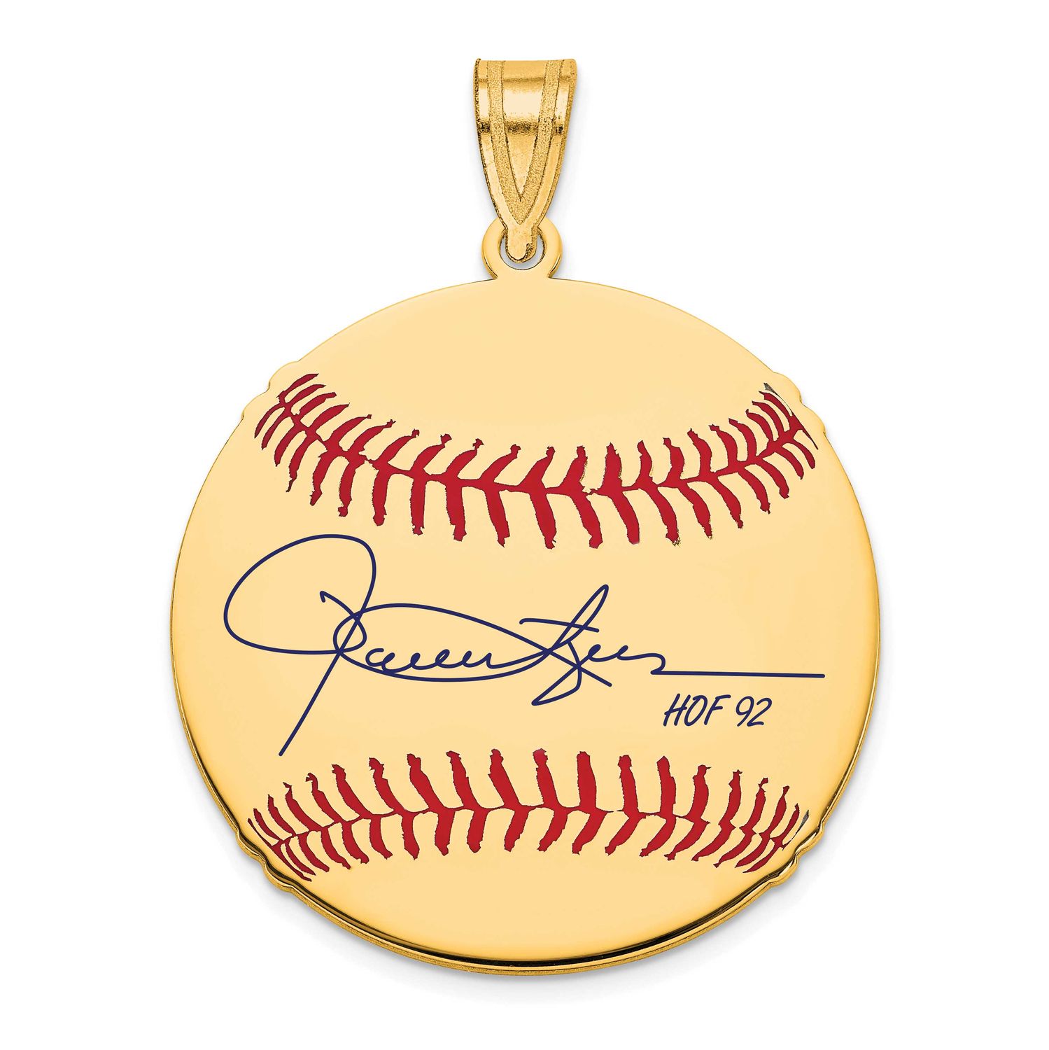 Rollie Fingers Hall of Fame Signature Medium Epoxy Baseball Pendant 10k Gold 1YHF10RF92, UPC: