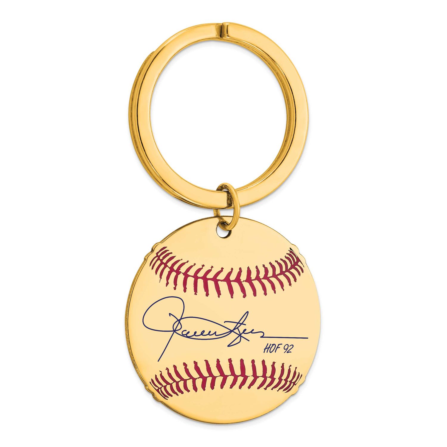 Rollie Fingers Hall of Fame Signature Epoxy Baseball Keychain Gold-plated Sterling Silver GPHF03RF9…