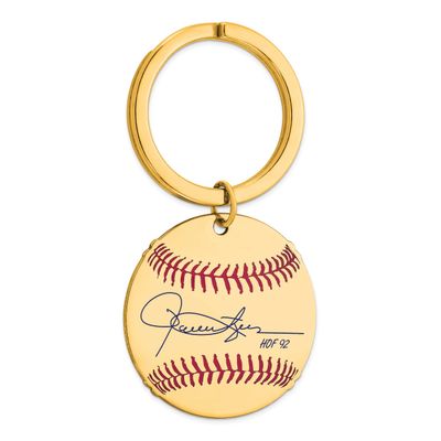 Rollie Fingers Hall of Fame Signature Epoxy Baseball Keychain Gold-plated Sterling Silver GPHF03RF9…