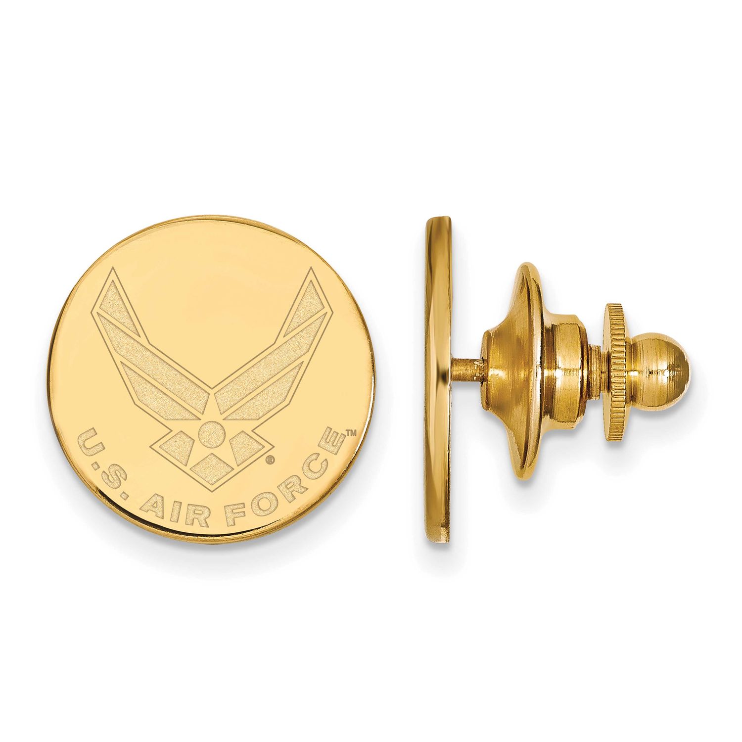 U.S. Air Force Lapel Pin Gold-plated Sterling Silver GP036USAF, UPC: 191101124075