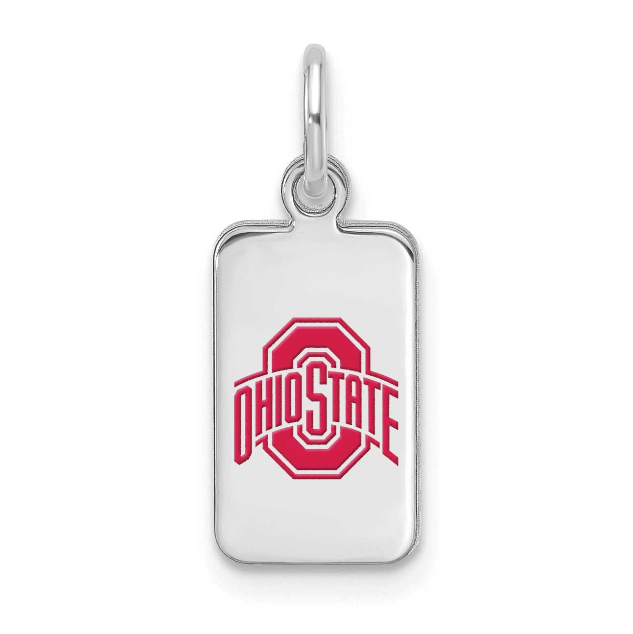 The Ohio State University Enamel Tag Pendant Sterling Silver Rhodium-plated SS126OSU, UPC: 19690418…