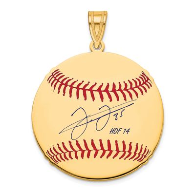Frank Thomas Hall of Fame Signature Medium Epoxy Baseball Pendant 14k Gold 4YHF10FT14, UPC: