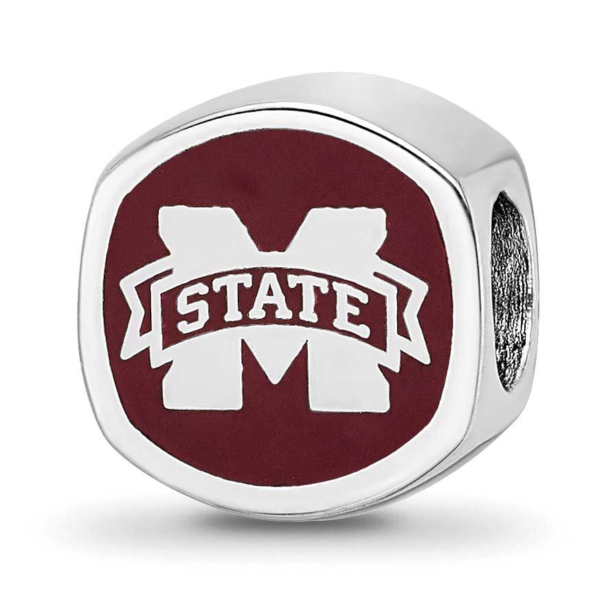 Mississippi State U Cushion Shaped Double Logo Bead Sterling Silver SS501MSS, UPC: 853881006230