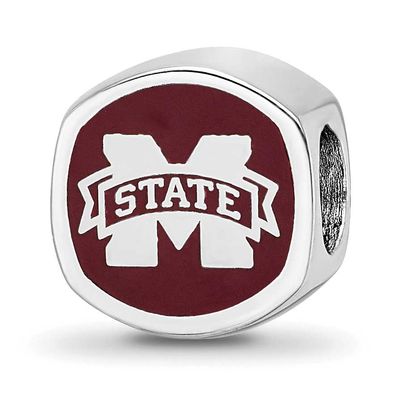 Mississippi State U Cushion Shaped Double Logo Bead Sterling Silver SS501MSS, UPC: 853881006230