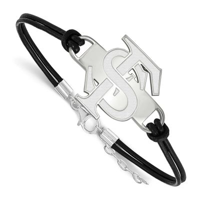 Florida State University Large Center Leather Brace Sterling Silver Rhodium-plated SS024FSU-7, UPC:…