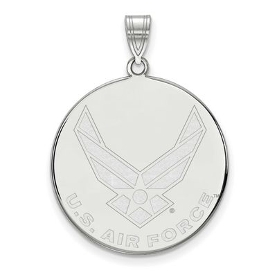 U.S. Air Force Extra Large Disc Pendant Sterling Silver Rhodium-plated SS050USAF, UPC: 191101215285