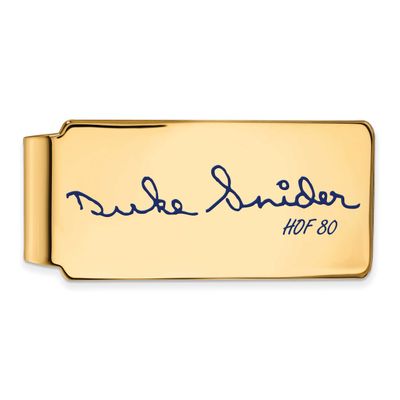 Duke Snider Hall of Fame Signature Epoxy Money Clip Gold-plated Sterling Silver GPHF04DS80, UPC: