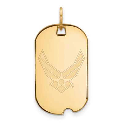 U.S. Air Force Small Dog Tag Pendant Gold-plated Sterling Silver GP023USAF, UPC: 191101123863