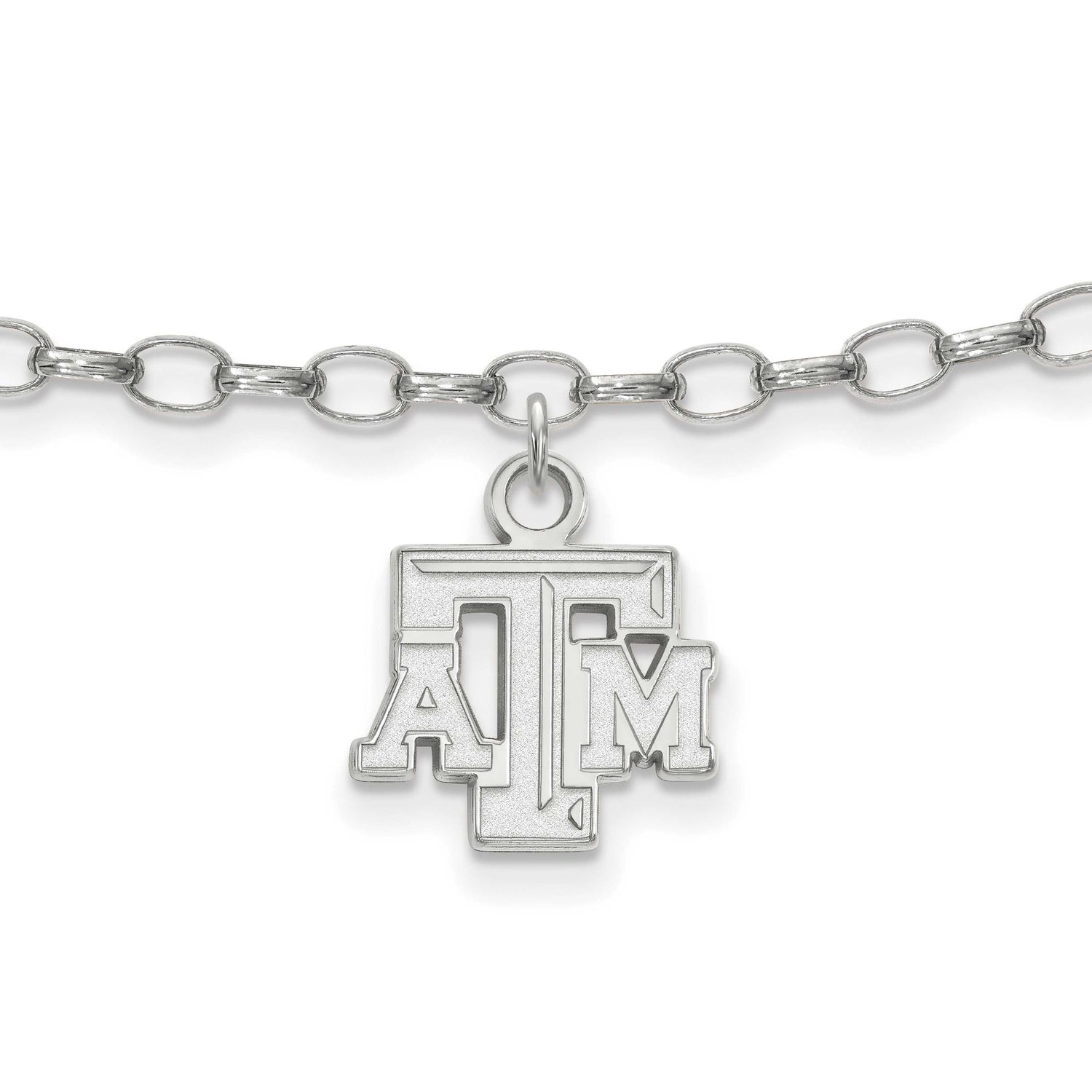 Texas A And M University T-A-M 9 Inch Anklet Sterling Silver Rhodium-plated SS024TAM, UPC: 88677469…
