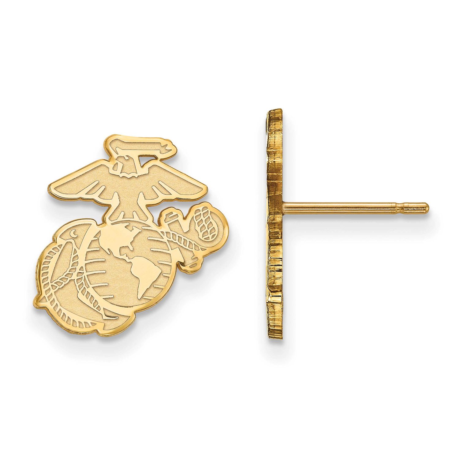U.S. Marine Corps Post Earrings 14k Gold 4Y035USMC, UPC: 191101485688