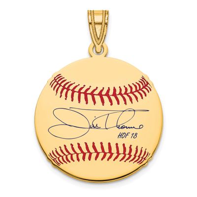 Jim Thome Hall of Fame Signature Small Epoxy Baseball Pendant 10k Gold 1YHF11JT18, UPC: