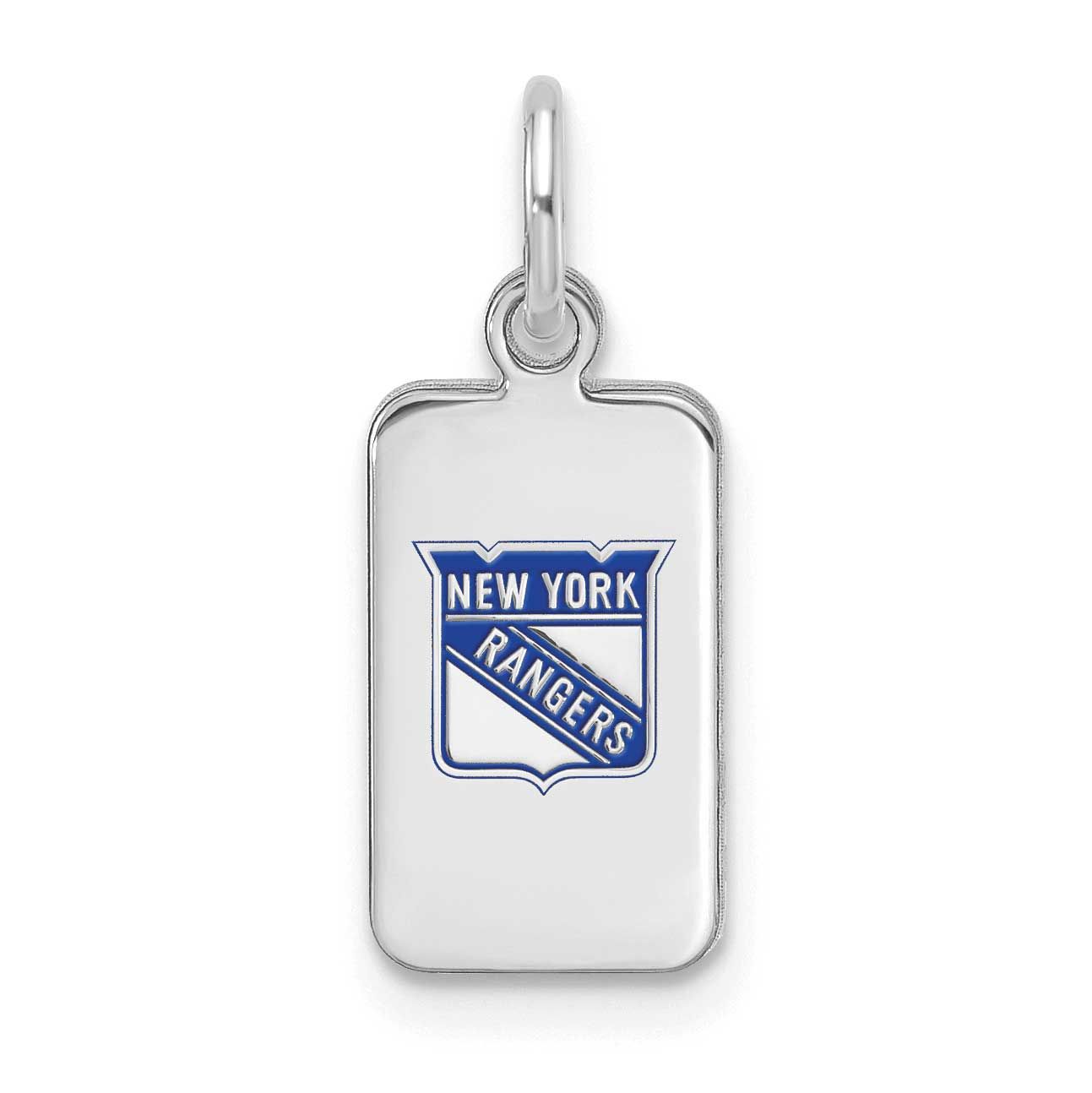 NHL New York Rangers Enamel Tag Pendant Sterling Silver Rhodium-plated SS126RNG, UPC: 196904184547