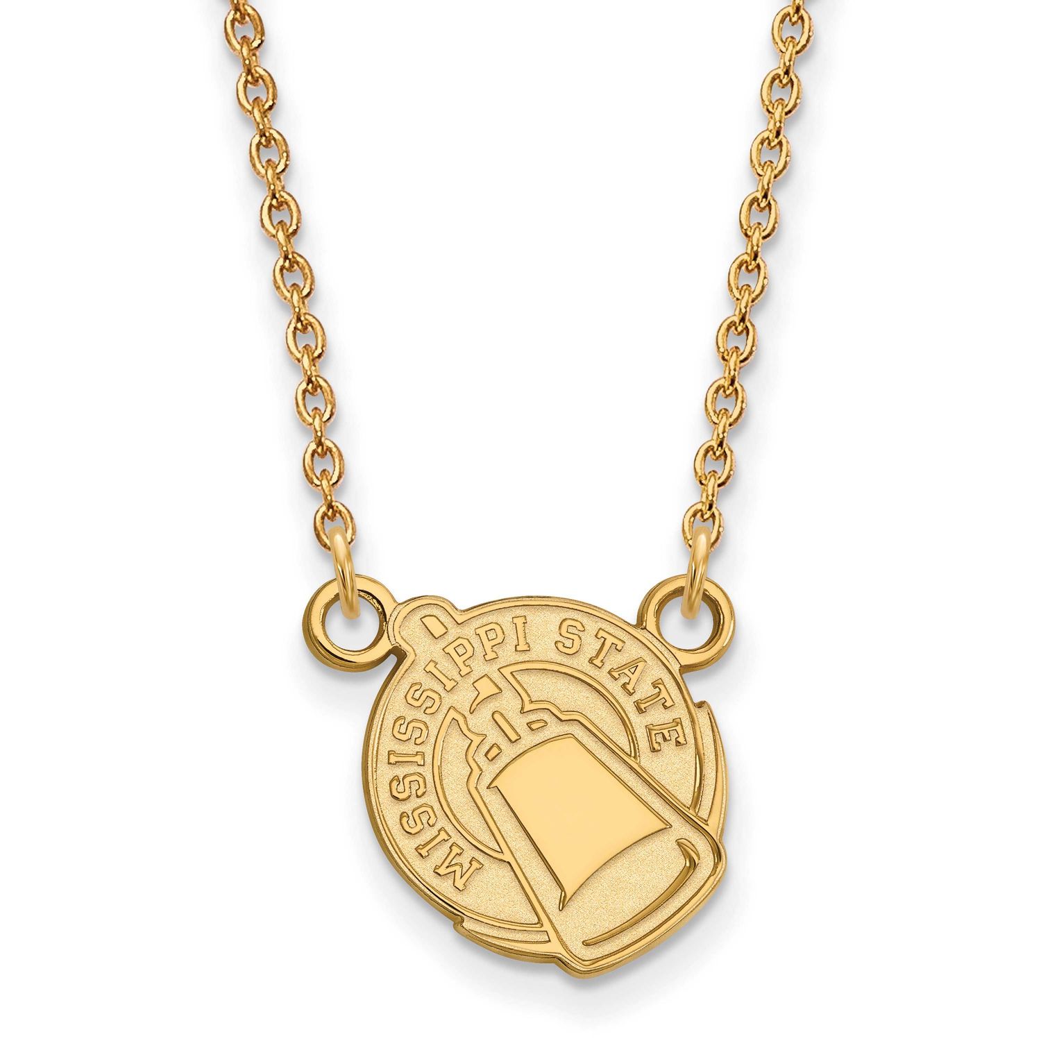 Mississippi State University Small Pendant with Necklace 14k Gold 4Y056MSS-18, UPC: 886774885148