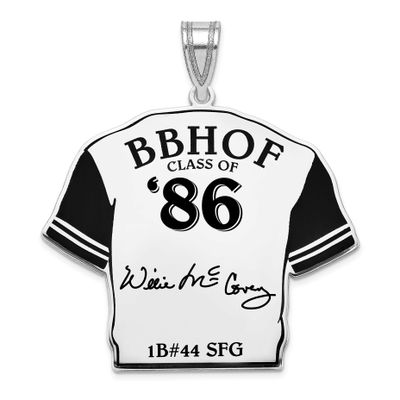 Willie Mccovey Hall of Fame Signature Epoxy Jersey Pendant Sterling Silver SSHF01WM86, UPC: