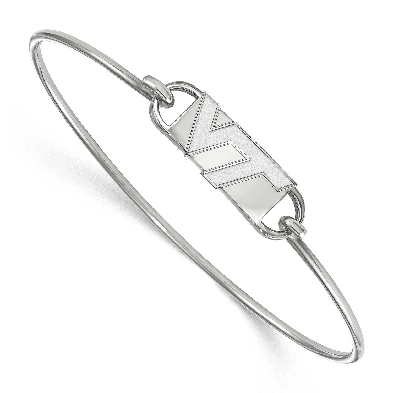 Virginia Tech V-T Small Center 7 Inch Wire Bangle Sterling Silver Rhodium-plated SS016VTE-7, UPC: 8…