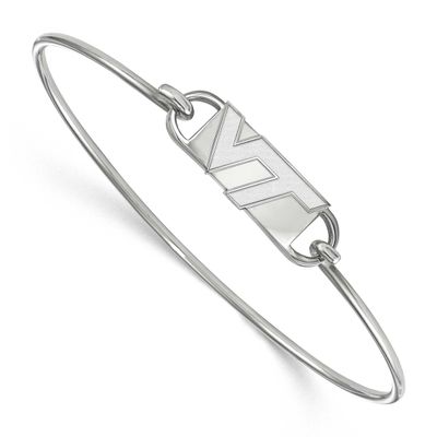 Virginia Tech V-T Small Center 7 Inch Wire Bangle Sterling Silver Rhodium-plated SS016VTE-7, UPC: 8…