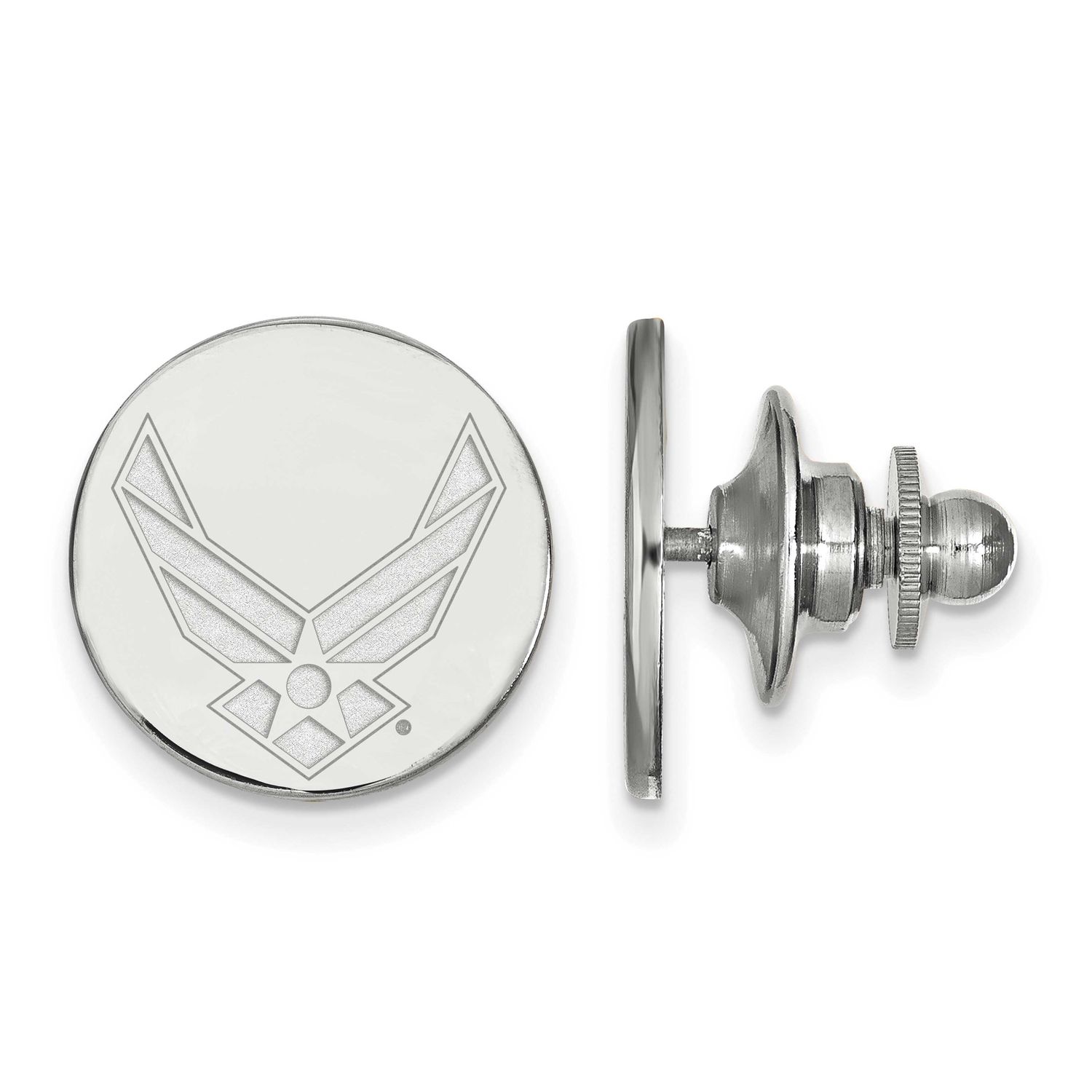 U.S. Air Force Lapel Pin Sterling Silver Rhodium-plated SS008USAF, UPC: 191101215087